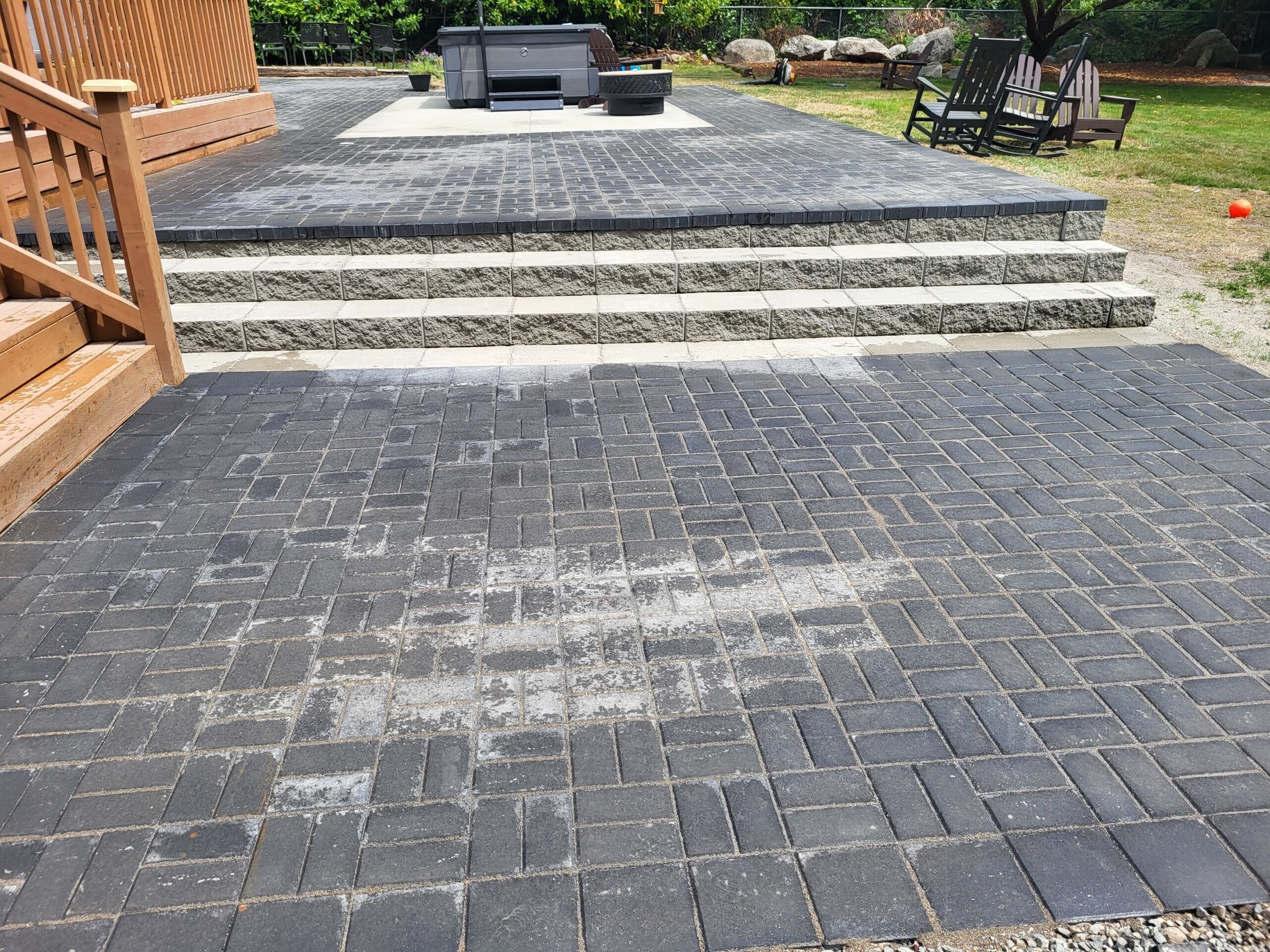 Retaining Wall Steps With Paver Patio